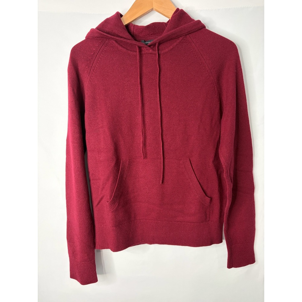 Banana Republic 100% Cashmere Hoodie Sweater Womens L Dark Red Preppy Luxury